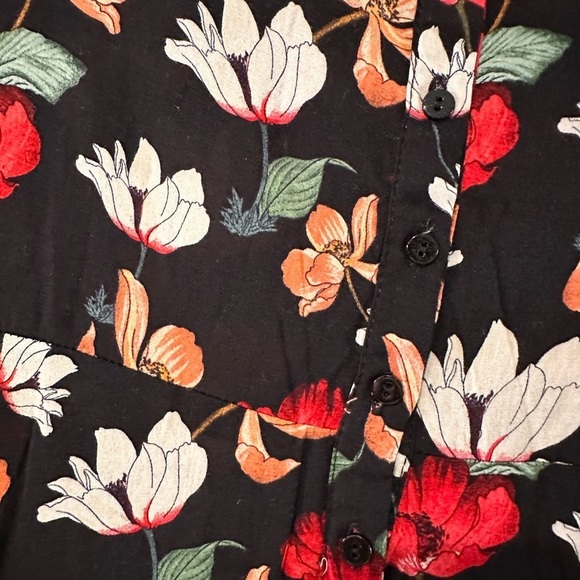 ZARA FLORAL SHIRT STYLE TUNIC DRESS - Picture 6 of 14